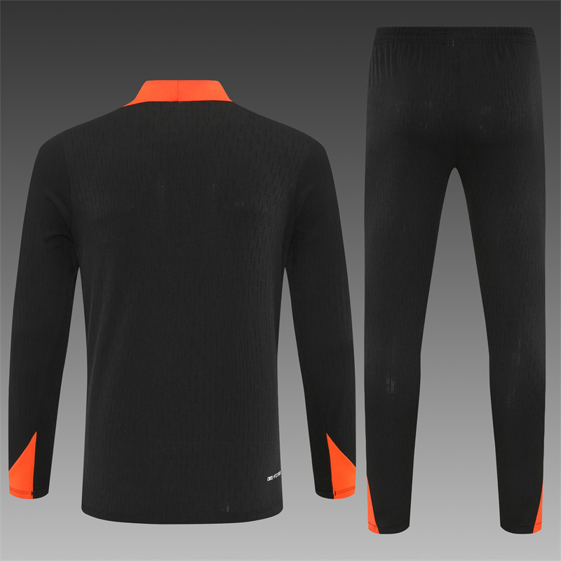 Player Version 25/26 Brazil Black Half Zipper Jacket+Long Pants