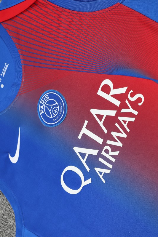 25/26 PSG Red/Blue Vest Jersey+Shorts