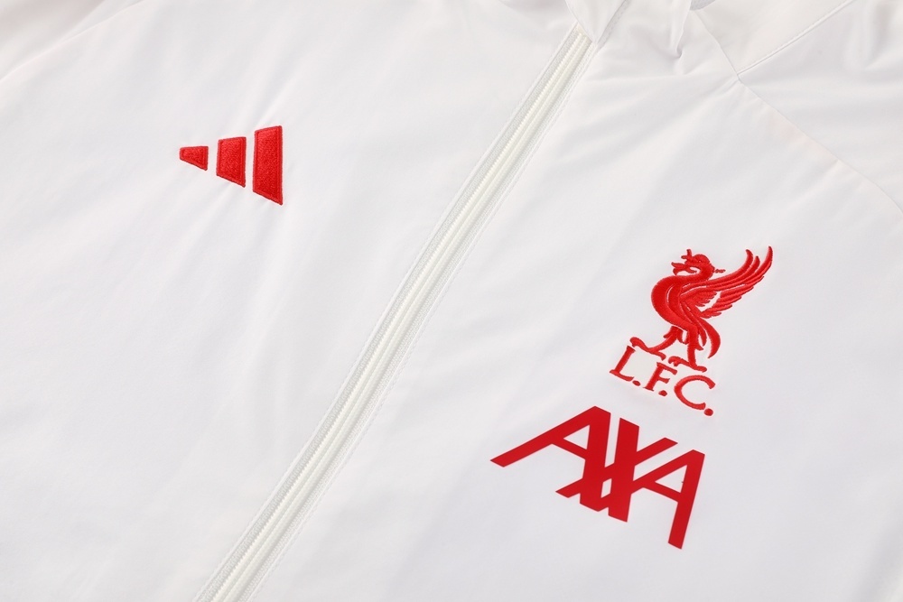 25/26 Liverpool White S-2XL Half Zipper Jacket+Long Pants