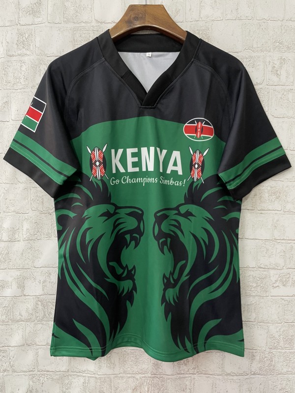 2026 Kenya Simbas Green with Double Lion Design Jersey