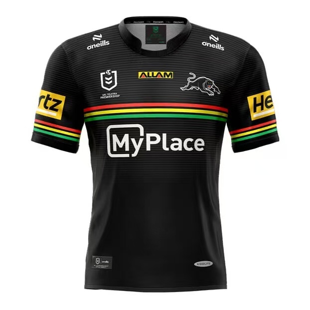 25/26 Penrith Panthers Black with Rainbow Horizontal Stripes Jersey