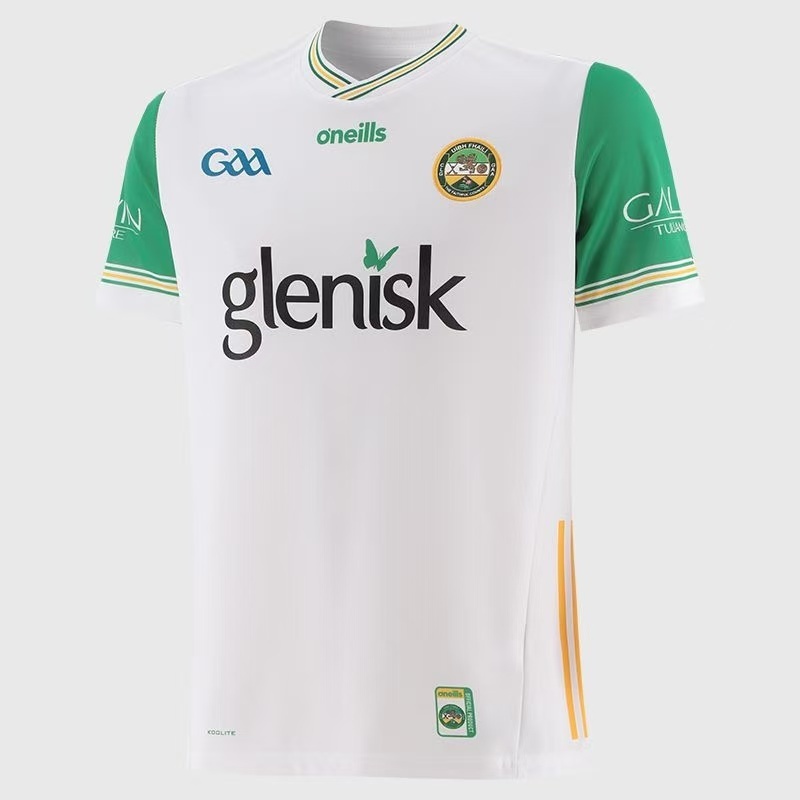 25/26 Offaly GAA White with Green Trim Away Jersey