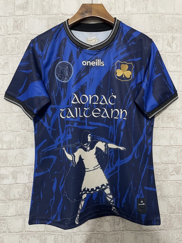 25/26 Tipperary GAA Blue with Warrior Silhouette and Abstract Pattern Jersey