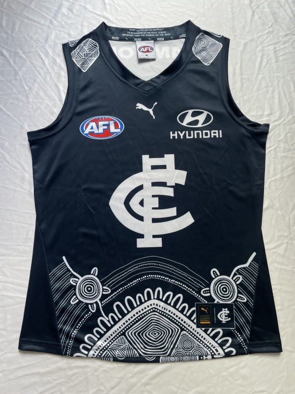 25/26 Carlton Blues Navy with White Aboriginal Art Jersey