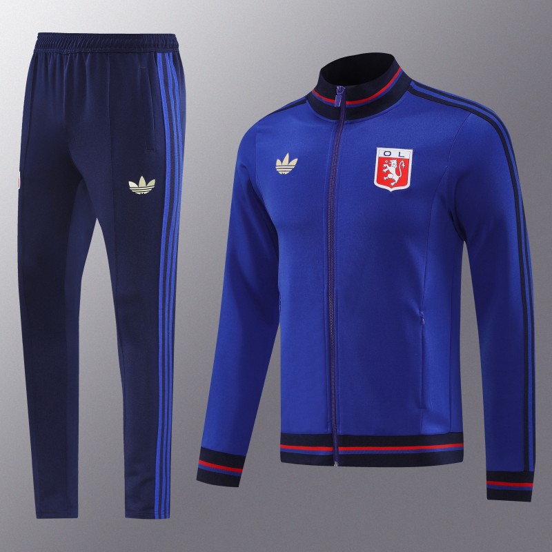 25/26 Olympique lyonnais/Lyon Blue Full Zipper Jacket+Long Pants