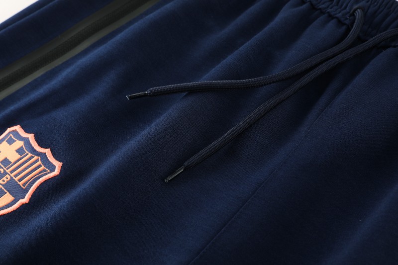 25/26 Barcelona 01 Royal Blue Hoodie Full Zipper Jacket+Long Pants