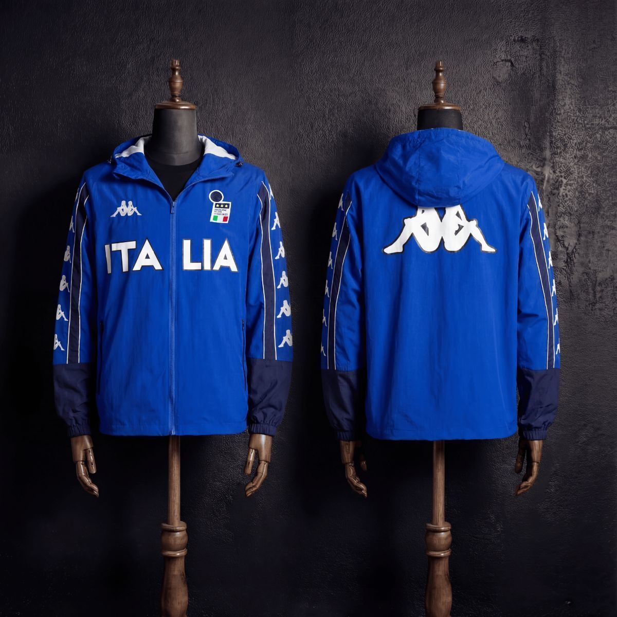 1998 Vintage Style Italy Blue Jacket Windbreaker