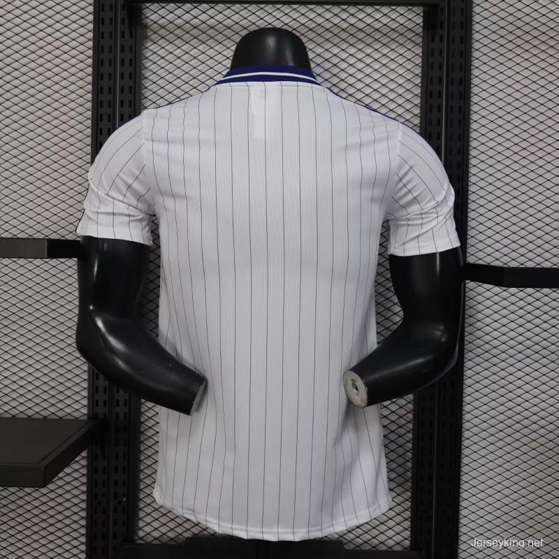 2026 Player Version Colombia White with Blue Vertical Stripe Jersey