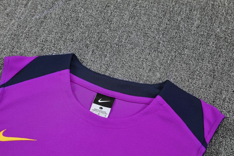 26/27 Barcelona Purple & Navy Blue Sleeveless Training Vest + Shorts