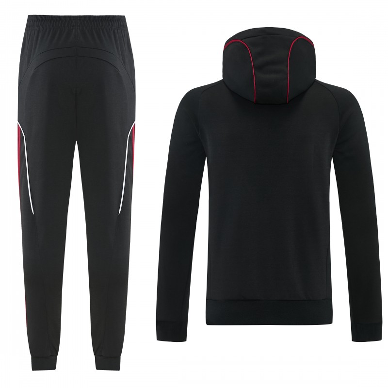 26/27 Liverpool  Black Full Zipper Hooded Jacket Tracksuit + Long Pants