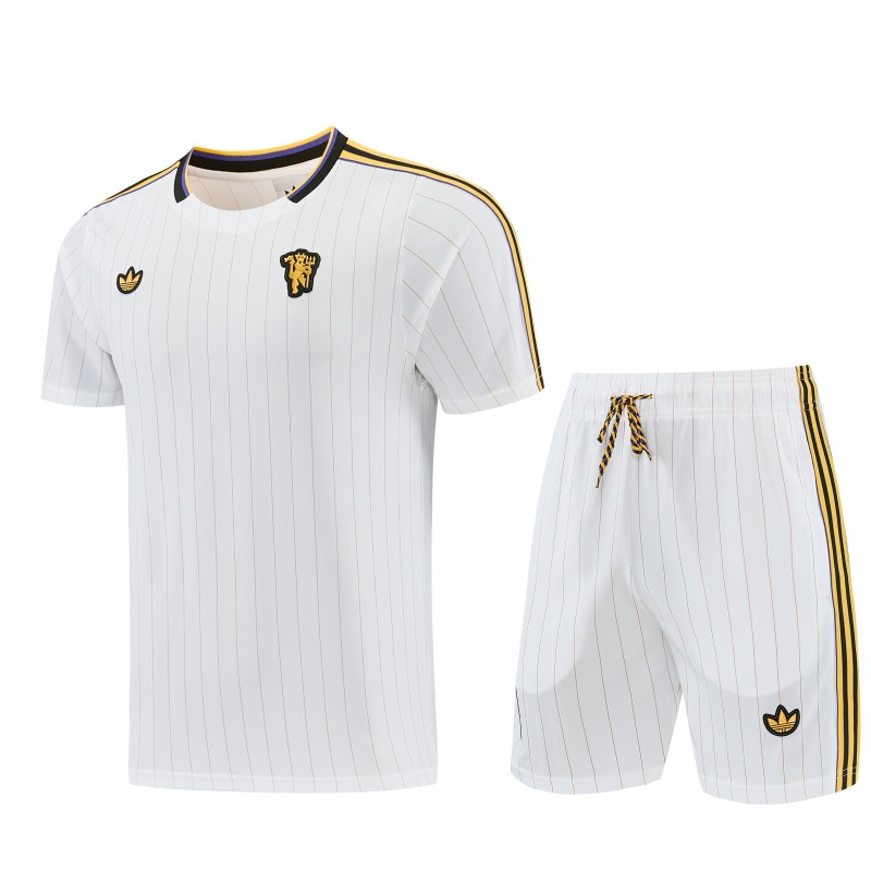 26/27 Manchester United White Short Sleeve+Soccer Shorts