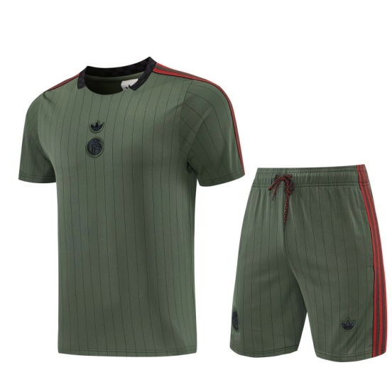 26/27 Bayern München  Forest Green  Pinstripe  Short Sleeve+Soccer Shorts