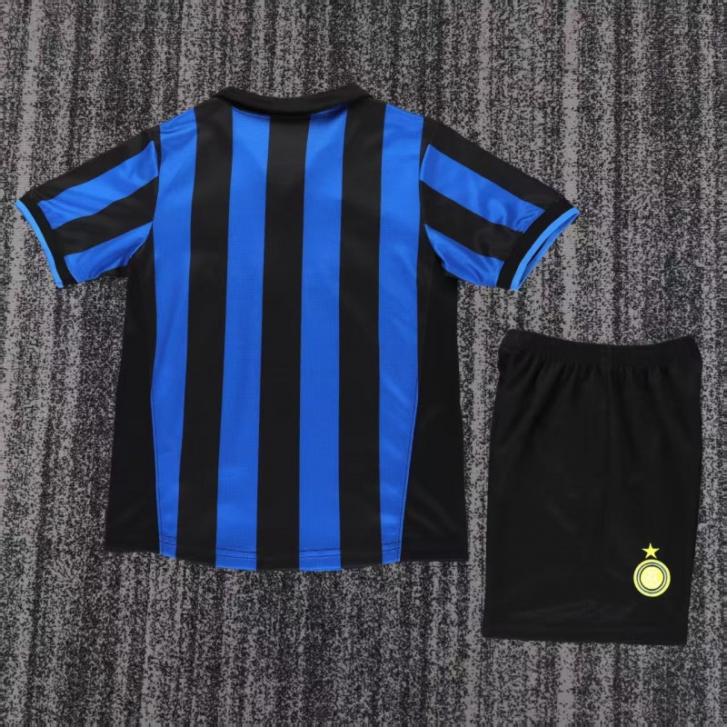Retro 98/99 Kids  Inter Milan Blue & Black Stripe Home Jersey
