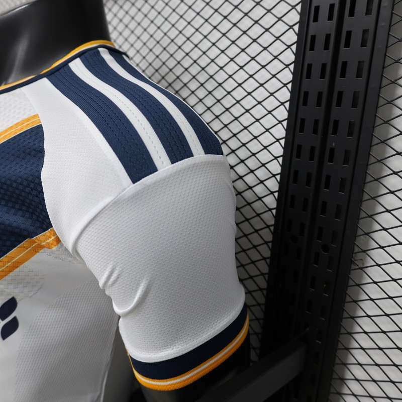 Player Version 2026 LA Galaxy Home White with  Gold Diagonal Sash Jersey