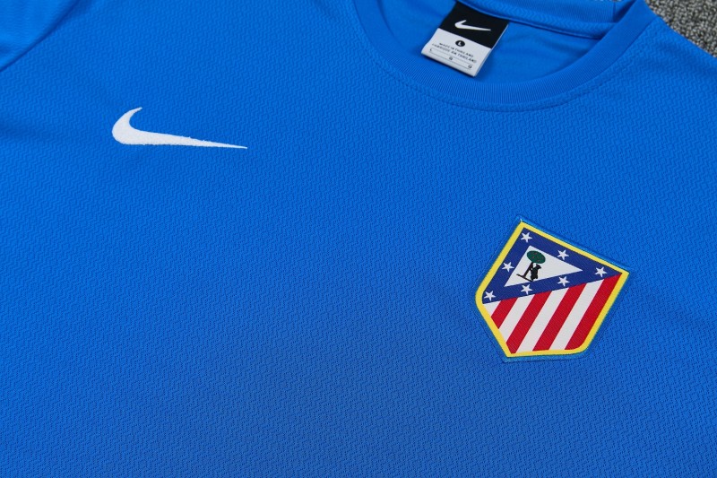 26/27 Atlético de Madrid Blue Short Sleeve Tracksuit + Navy Blue Long Pants