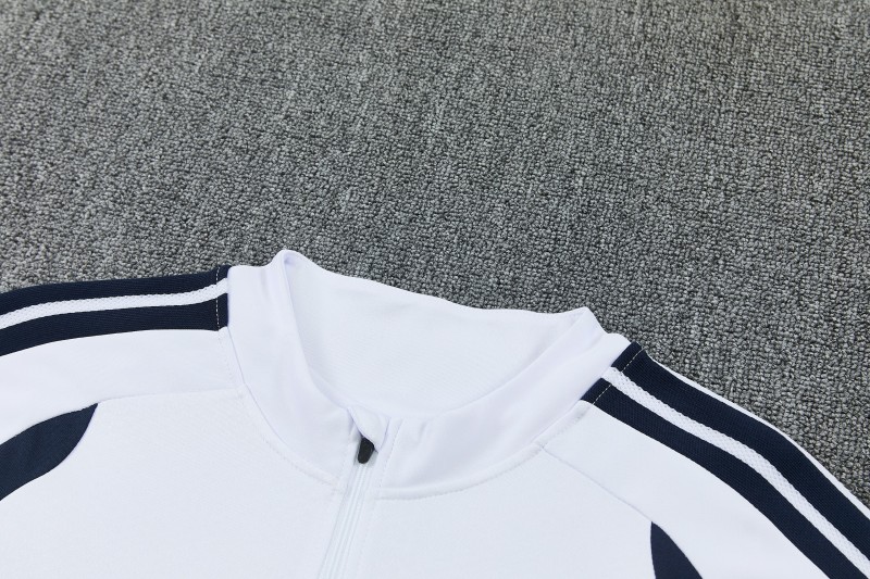 26/27 Real Madrid  White  Half Zipper Jacket Tracksuit + Long Pants