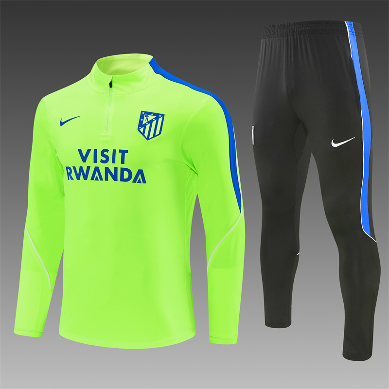 26/27 Atlético Madrid Third Fluorescent Green Half Zipper Jacket Tracksuit + Long Pants