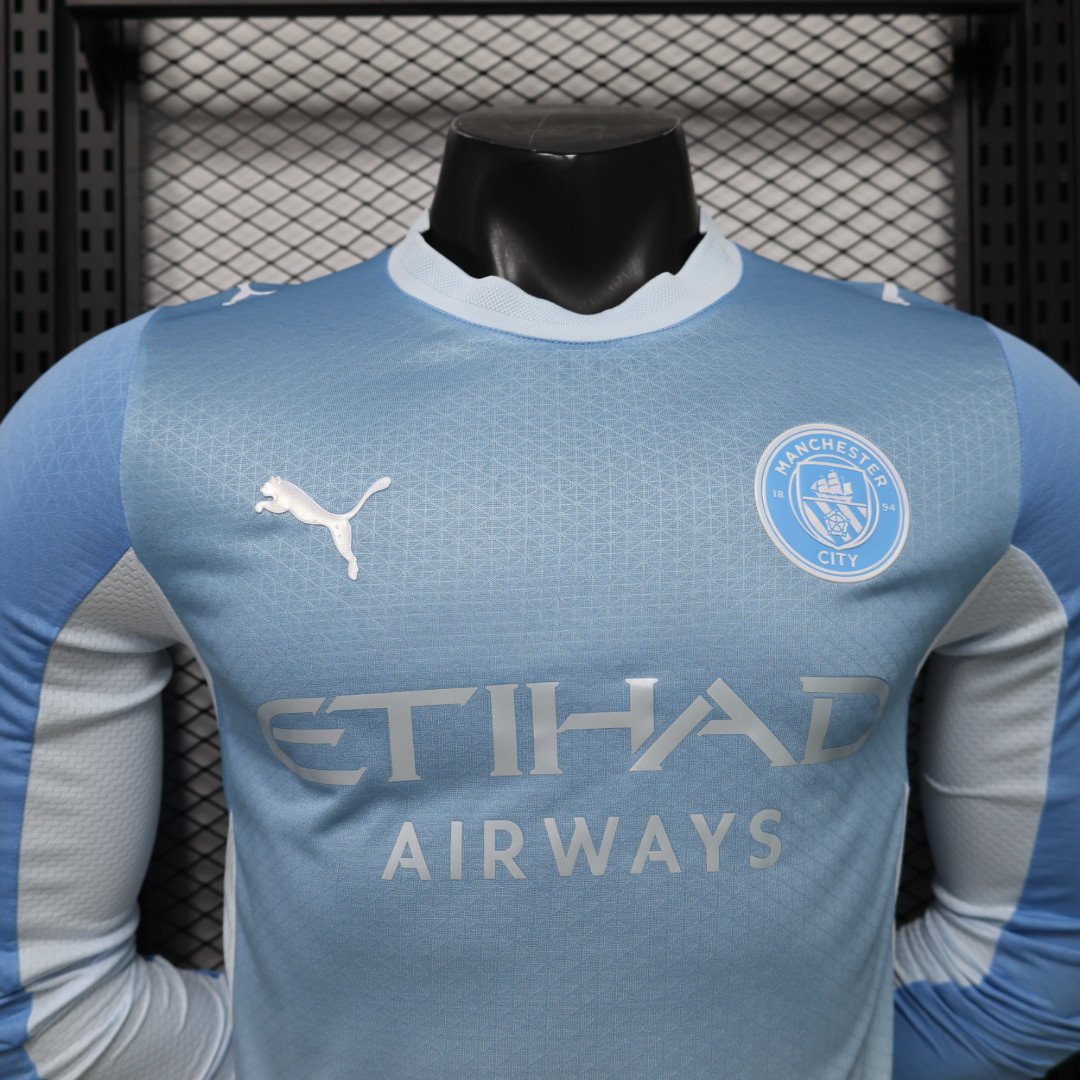 Player Version 26/27 Manchester City Sky Blue with White  Long Sleeve Jersey