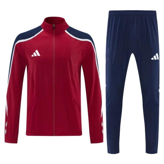 2026 Adidas Navy Red  Full Zipper Jacket Tracksuit + Long Pants