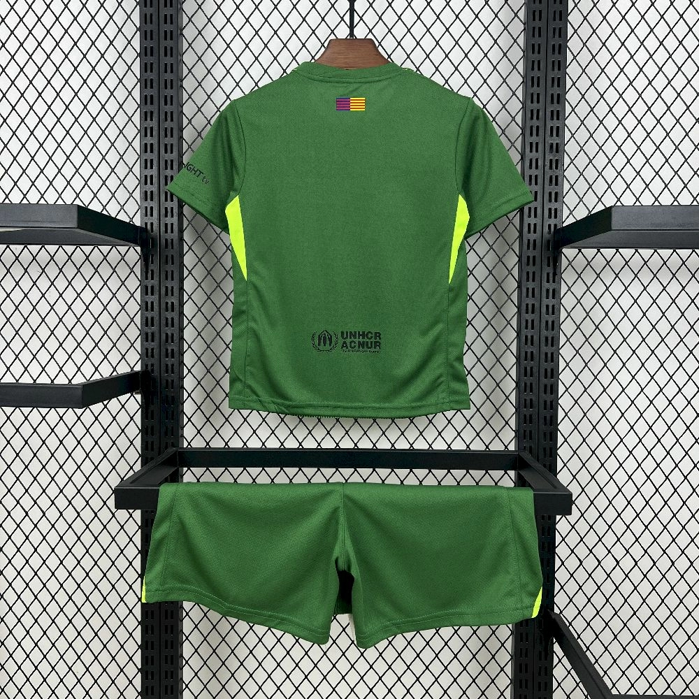 2025/26 Kids Barcelona Goalkeeper Green Kit