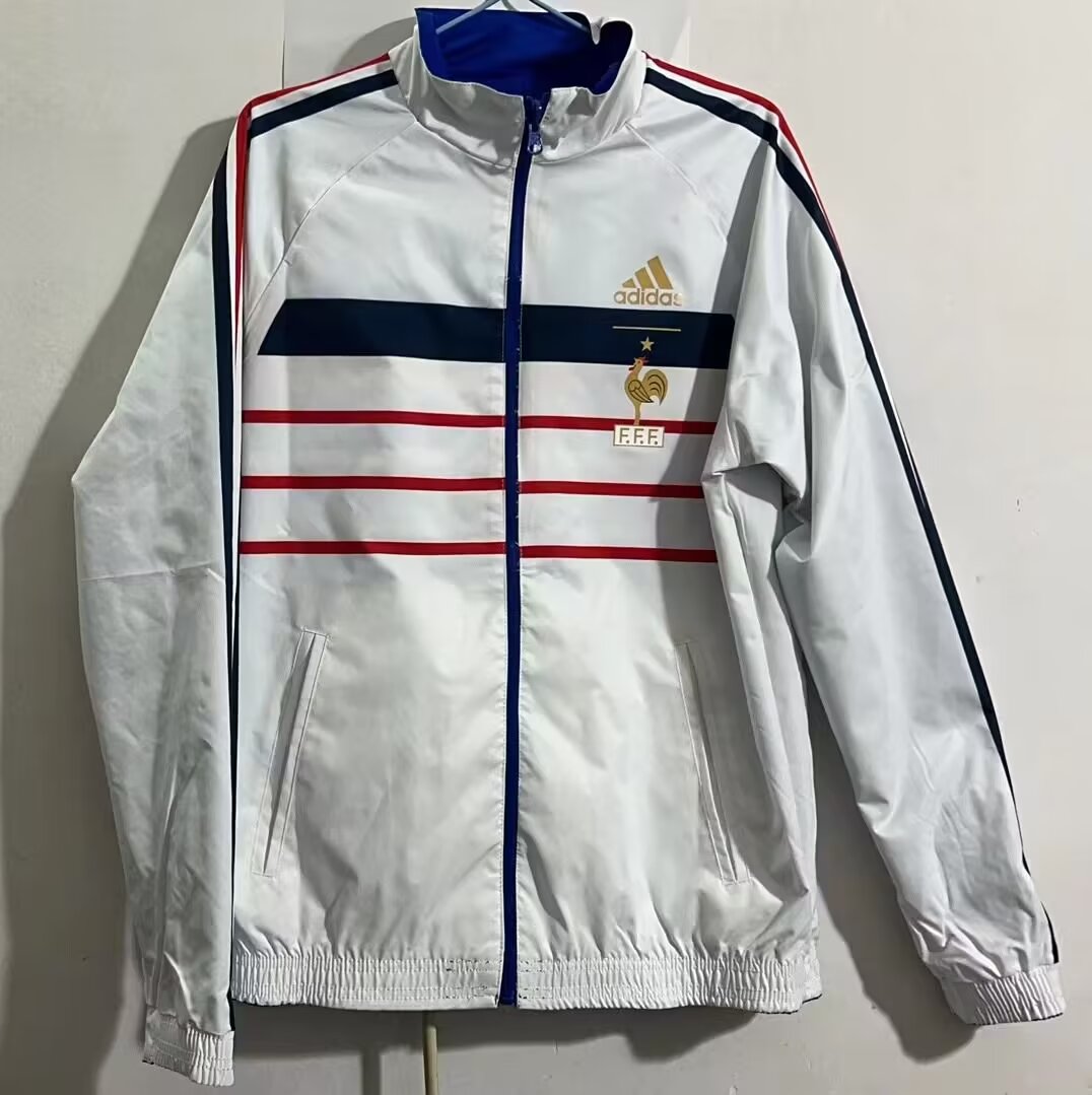 Retro 1998 France Blue/White Reversible Full Zipper Jacket