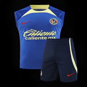 24/25 Club America Blue/Yellow Vest Jeresy+Shorts