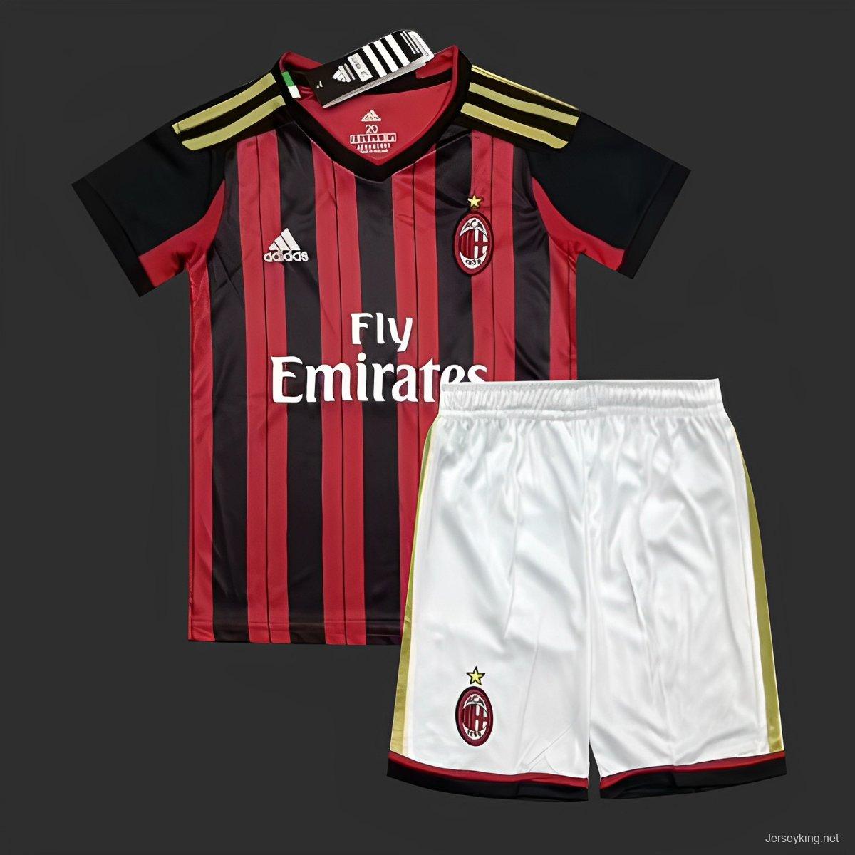 Retro Kids 2013/14 AC Milan Home Soccer Jersey