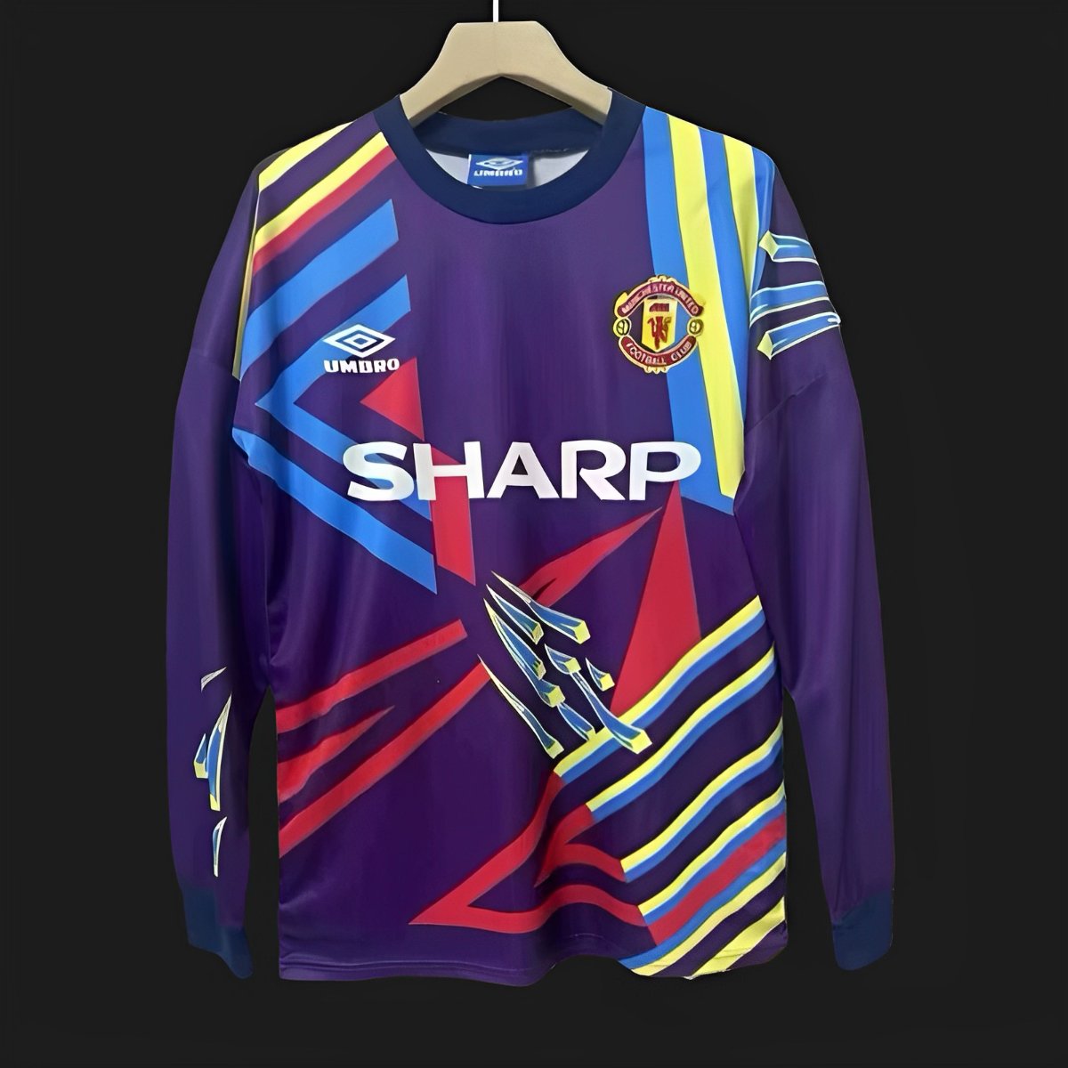 Retro 92/93 Manchester United Purple Goalkeeper Long Sleeve Jersey