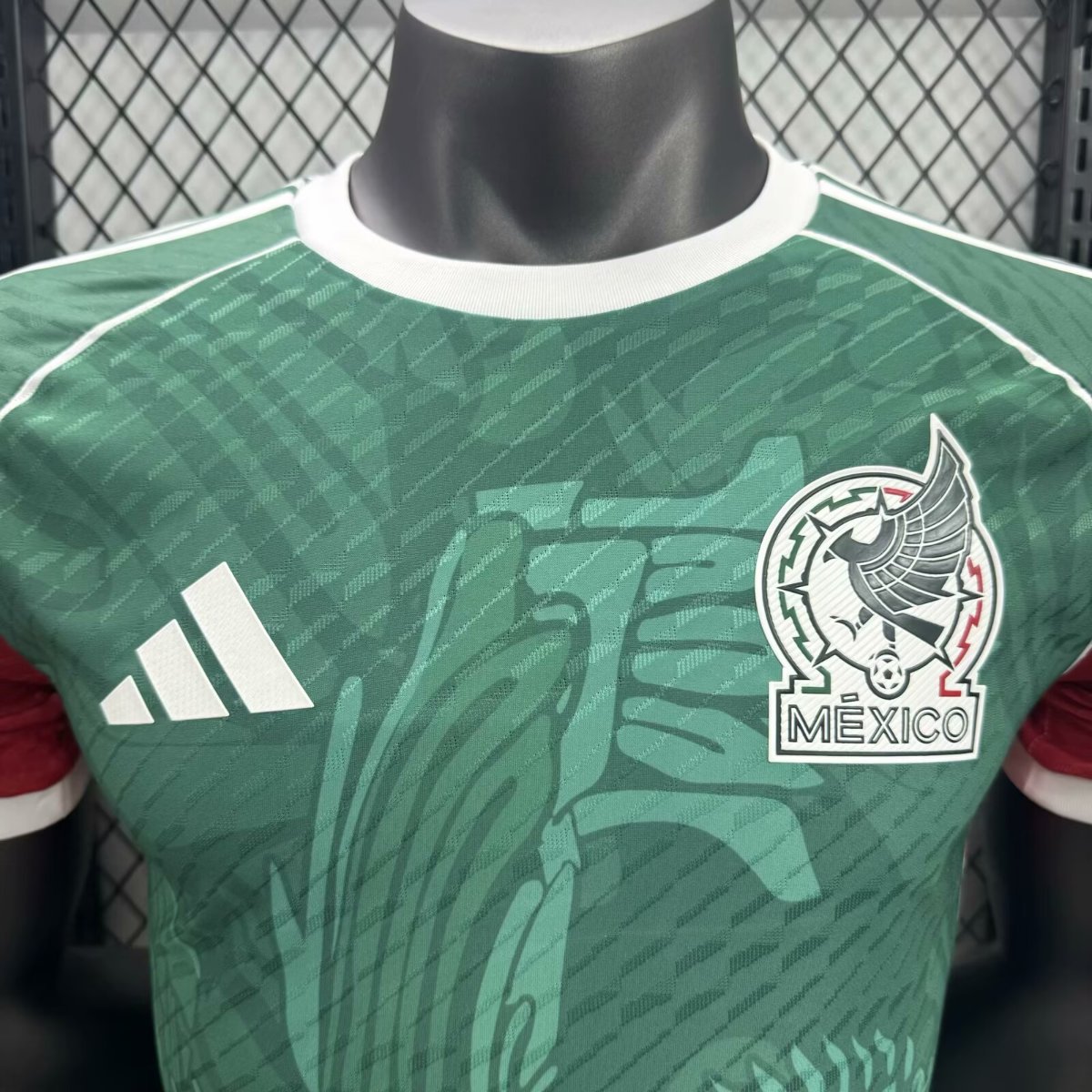 Player Version 2025 Mexico Green Dragon Pattern Pre-Match Jersey