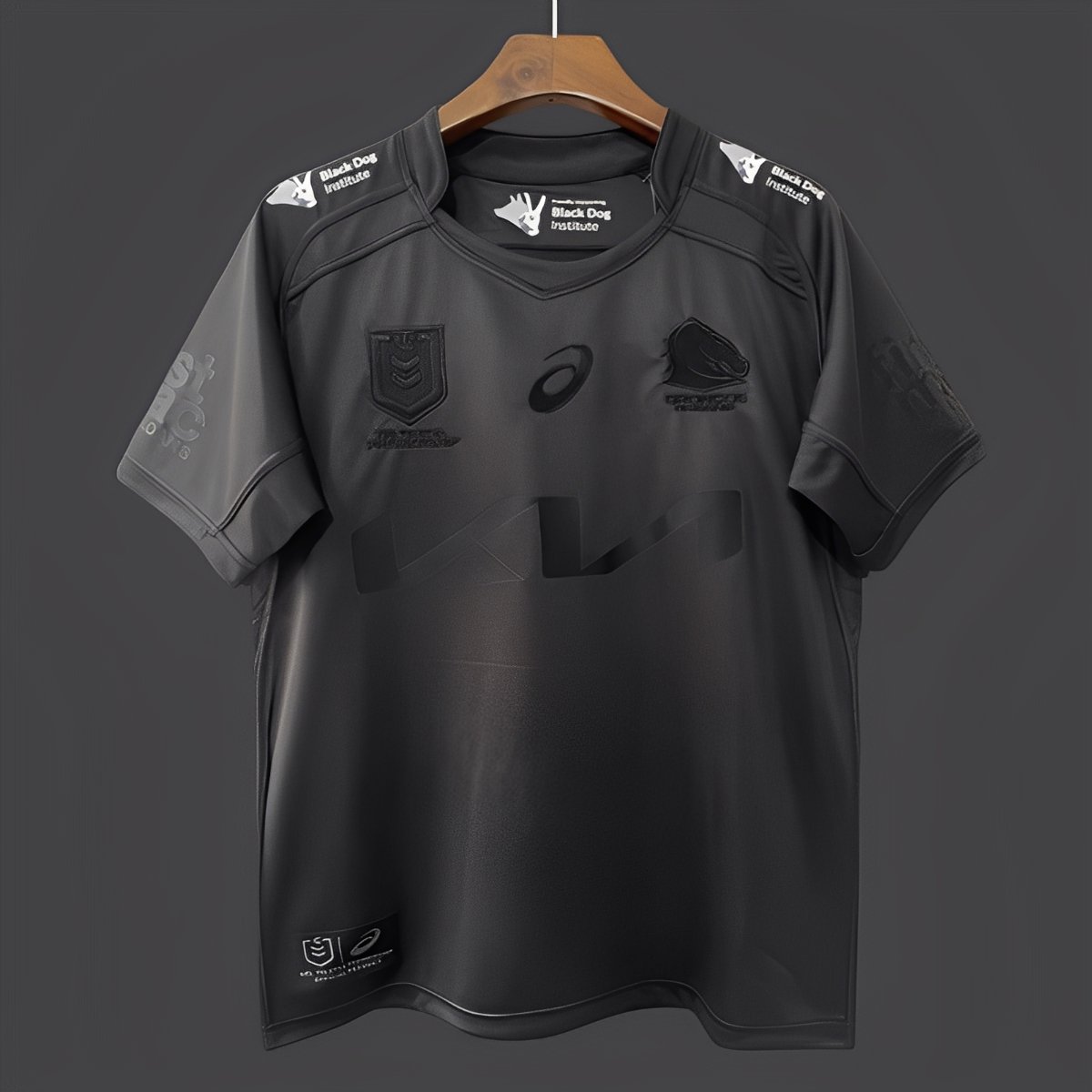 25/26 Brisbane Broncos All Black with Tonal Design Jersey