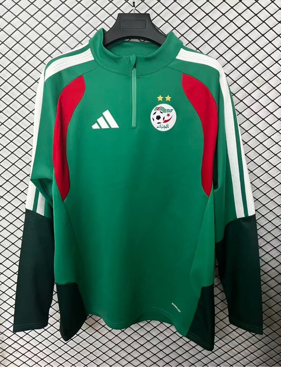 2026 Algeria Green Half Zipper Jacket