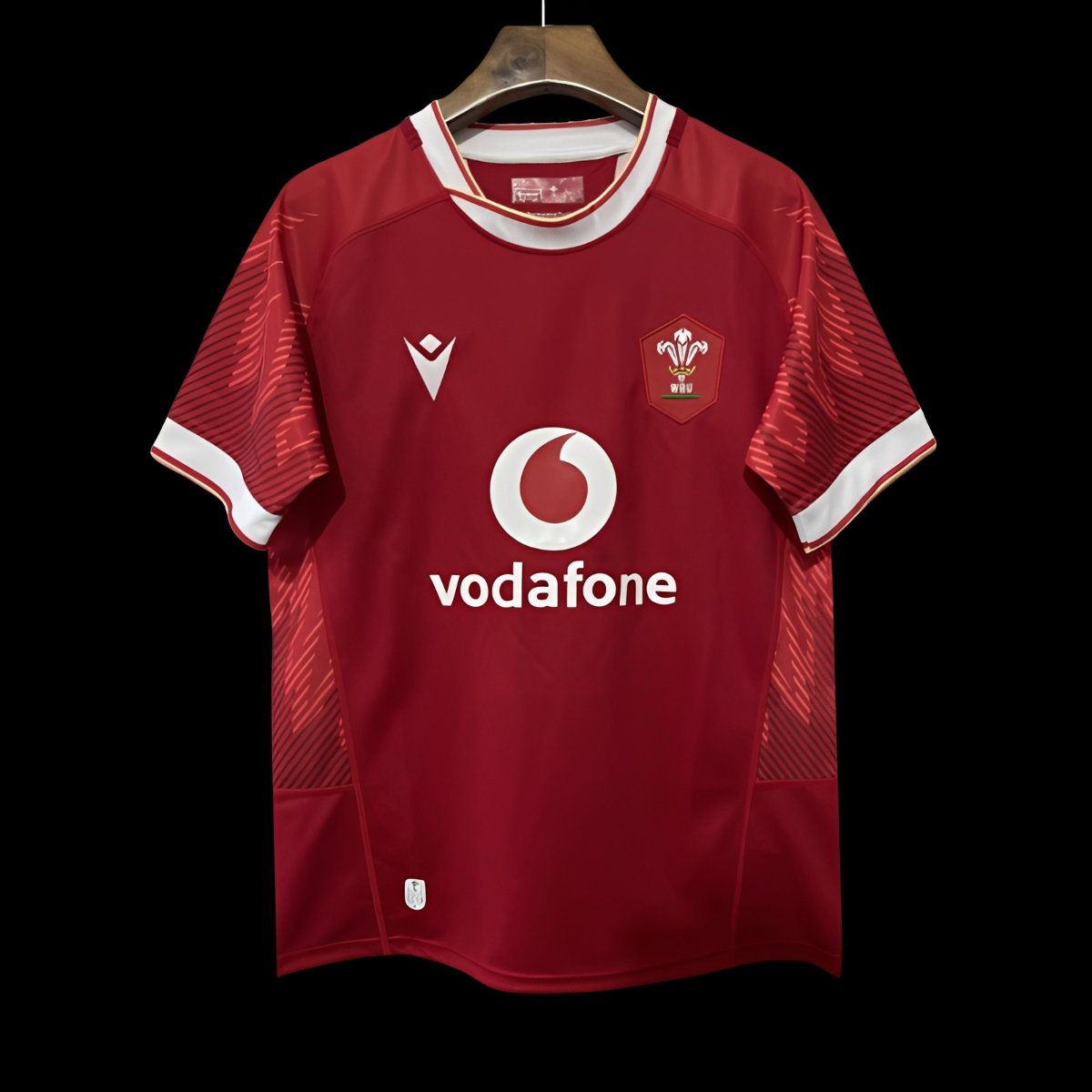 2025 Wales Red with Tonal Wave Pattern Home Jersey