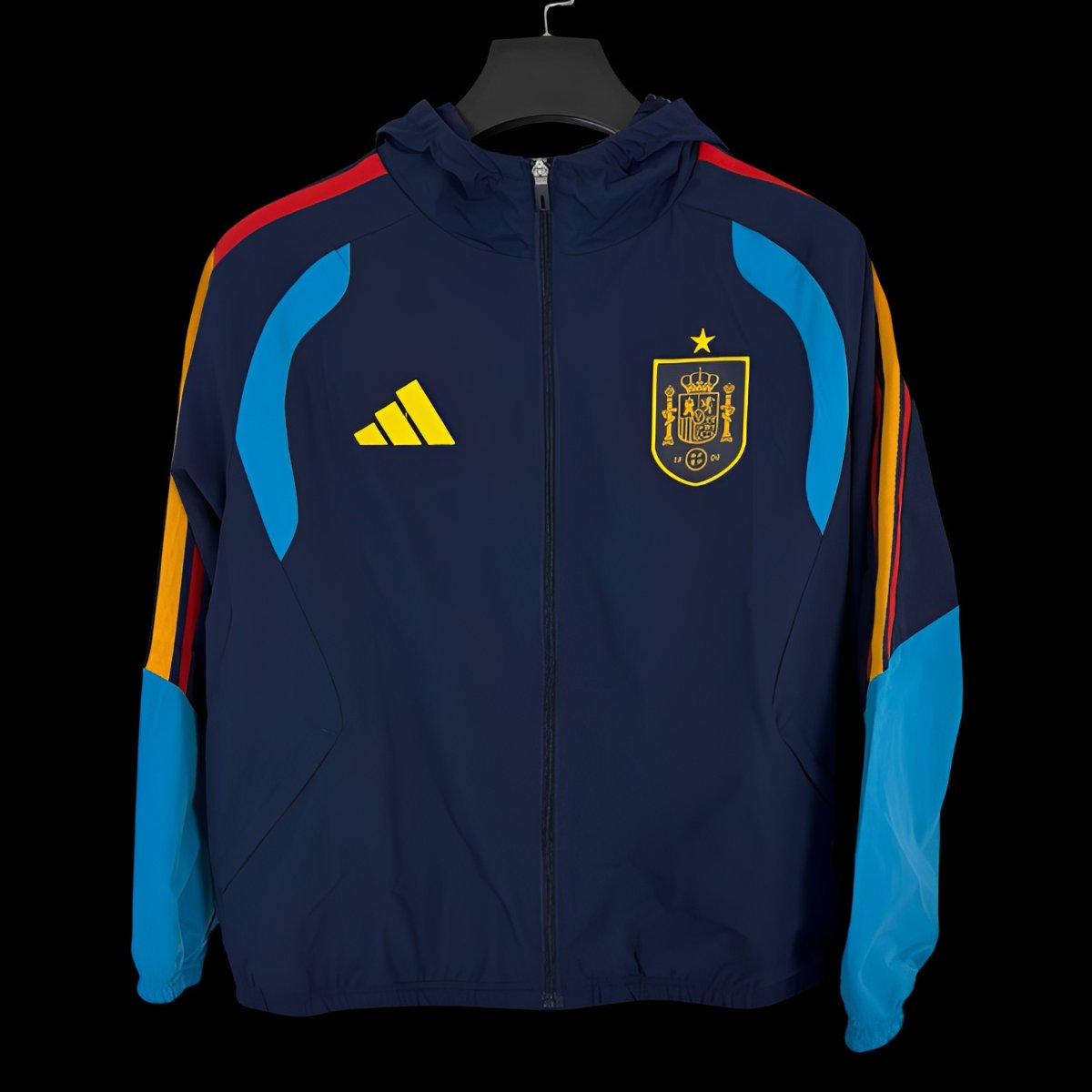 2026 Spain Navy Full Zipper Windbreaker