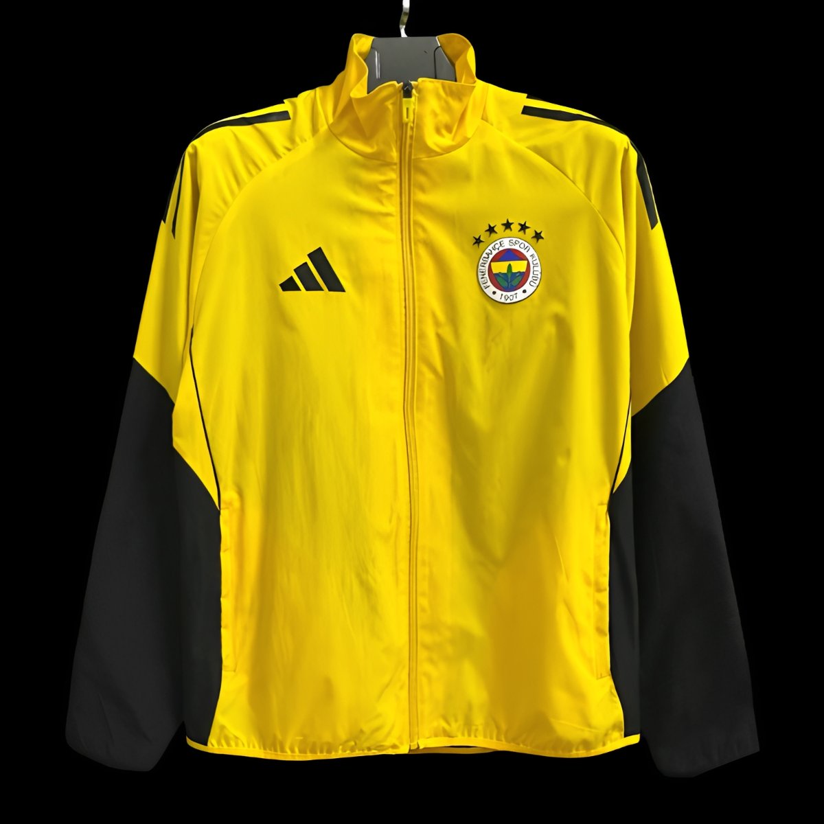 25/26 Fenerbahce Black/Yellow Full Zipper Windbreaker