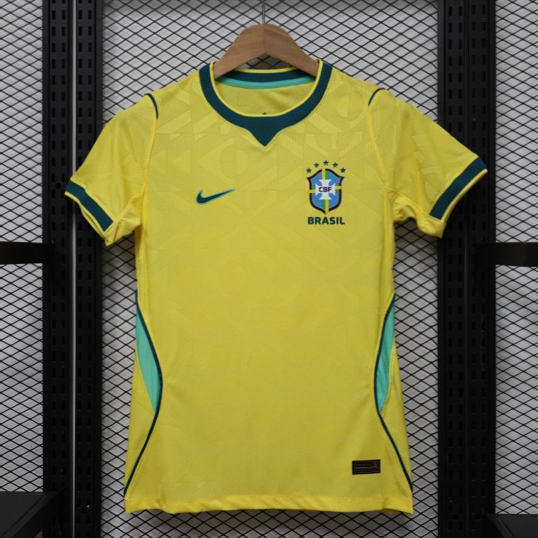 Player Version Women 2026  Brazil Yellow with Green Home Jersey