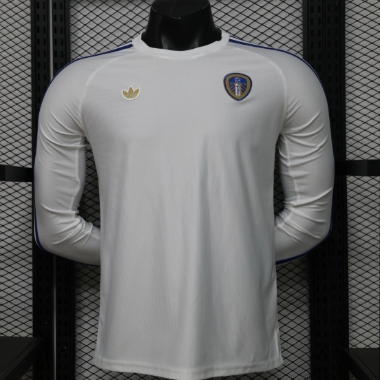 Player Version 25/26 Leeds United White  Home Long Sleeve Jersey