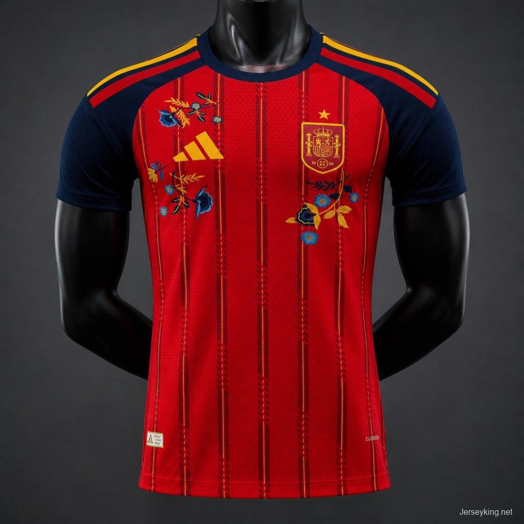 Player Version 2026 Spain Home "Floral Edition" Off White Special Jersey