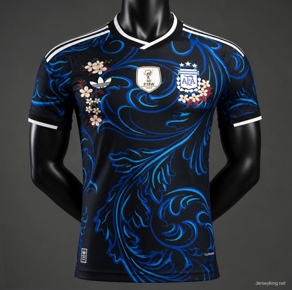 Player Version 2026 Argentina Away "Floral Edition" Off White Special Jersey