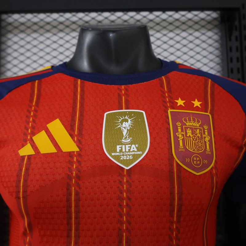 2 Star Player Version 2026 Spain Home Jersey With Champion Patch