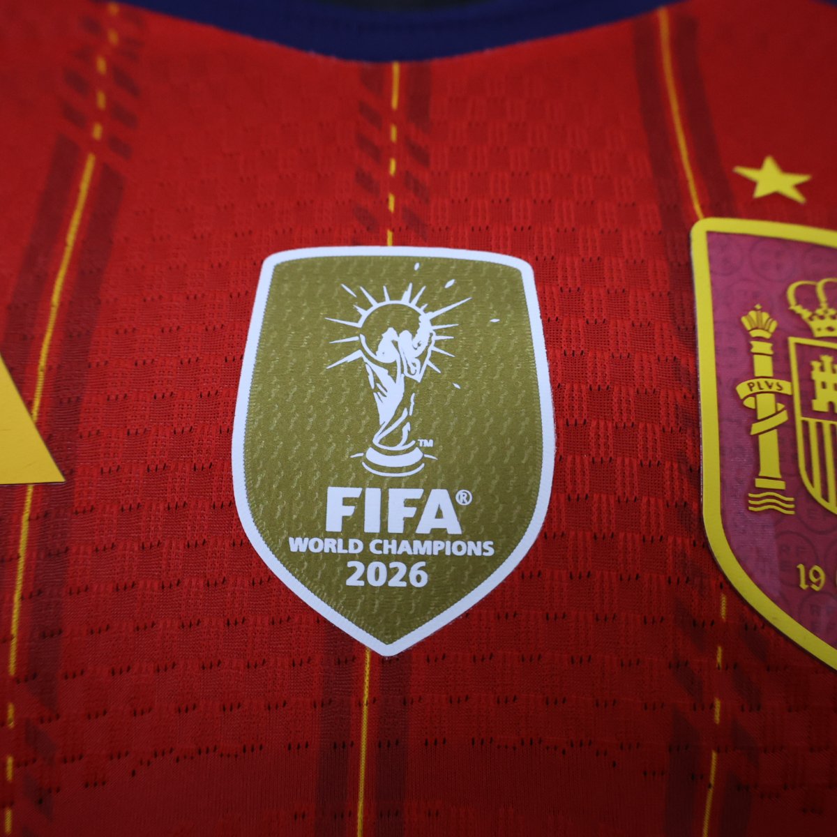 Player Version 2 Star 2026 Spain Home Long Sleeve Jersey With Champion Patch