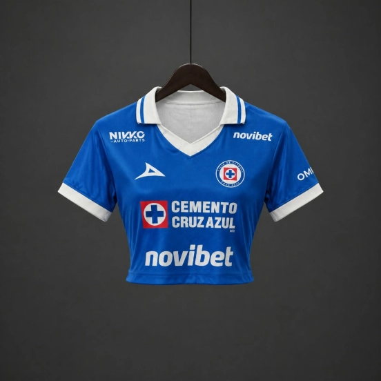 26/27 Cruz Azul Home Blue Women Crop Jersey