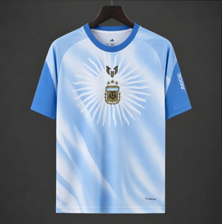2026 Argentina Pre-Match Light Blue Messi Farewell Jersey