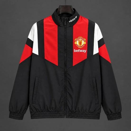 26/27 Manchester United EQT Black Full Zipper  Windbreaker