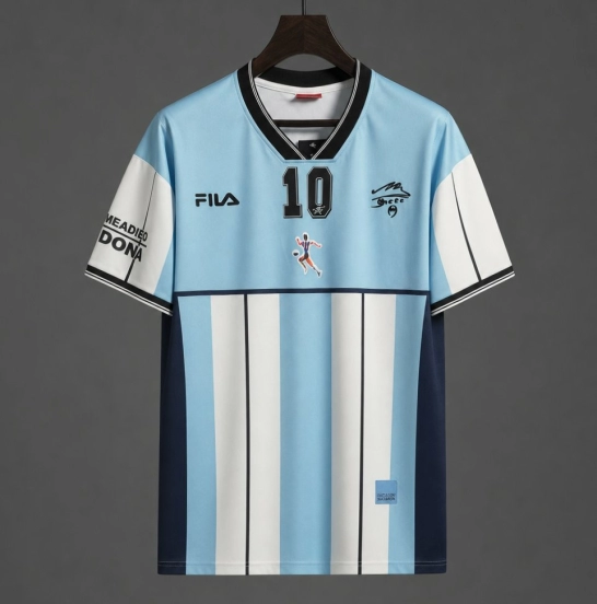 Retro 2001 Argentina Maradona #10 Commemorative Edition Soccer Jersey